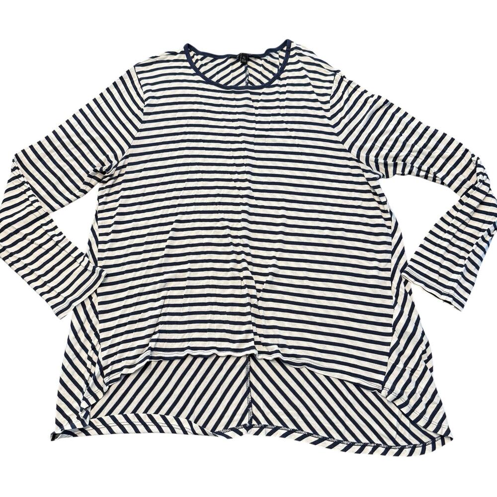 Banana Republic Womems blue and white asymmetric long sleeve tee, top, XL